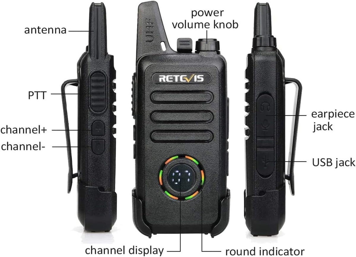 2 Way Radios Walkie Talkies 10 Pack Rechargeable with Earpiece P68318