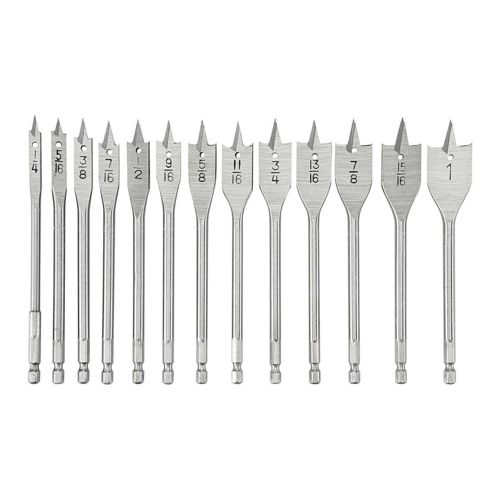 Steel Spade Drill Bit Set, 13 Piece X676874