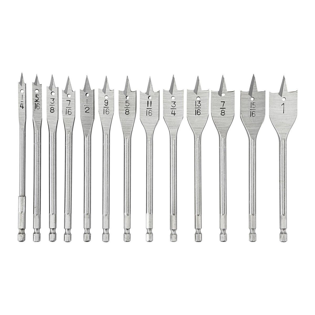 Steel Spade Drill Bit Set, 13 Piece X676874