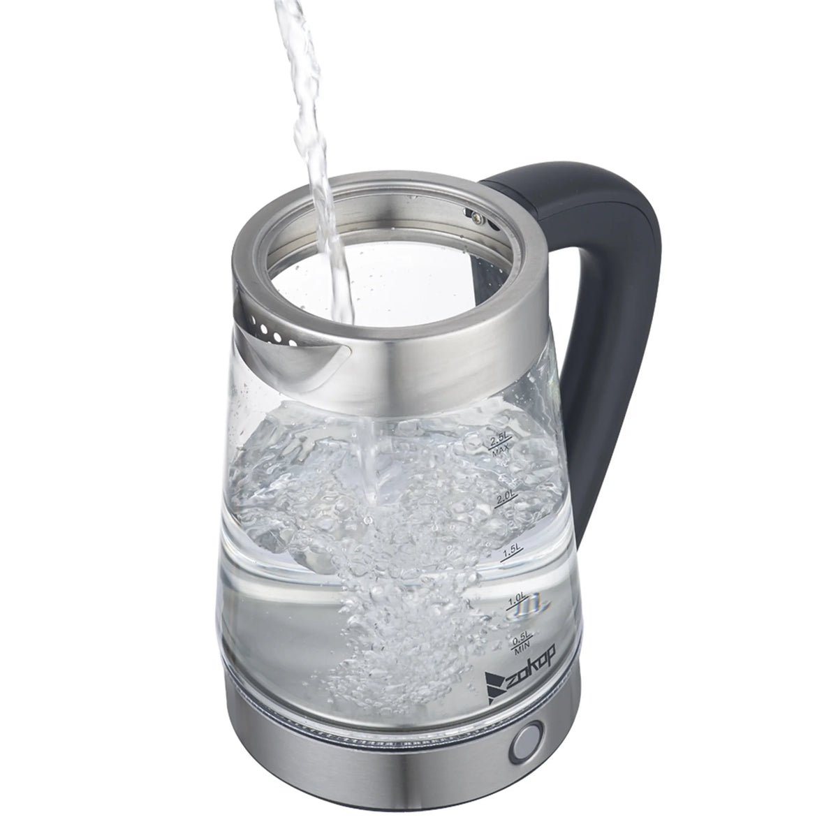 Black 2.5L Stainless Steel Electric Glass Kettle D89918