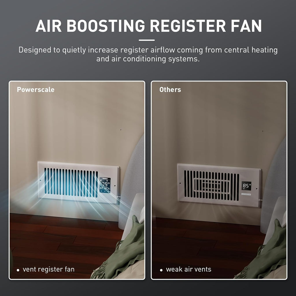 Smart Vent & Quiet Air Booster Register Fan with Humidity Sensor D528