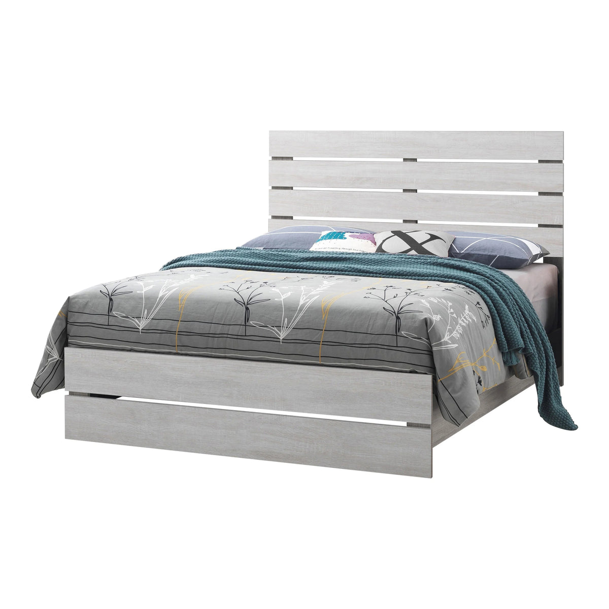 Eastern King Panel Bed Coastal White V24750