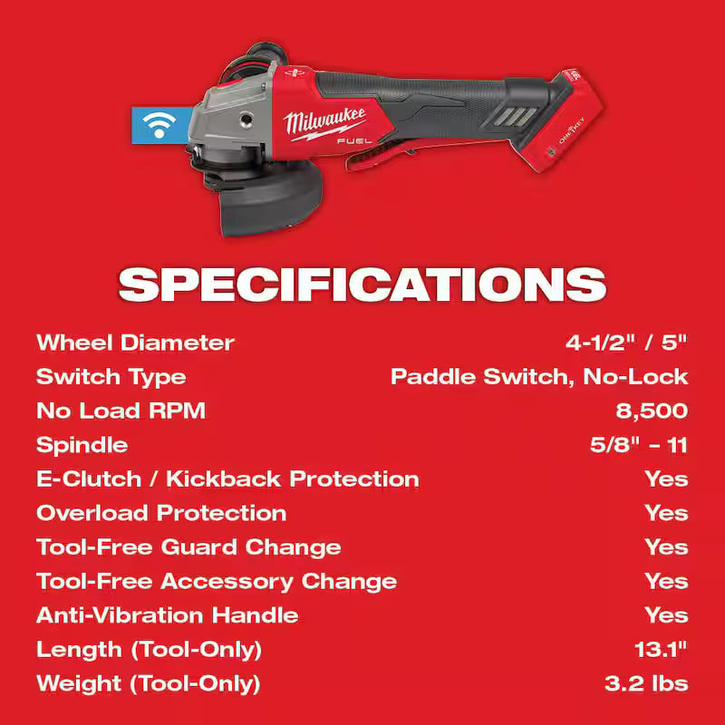 18V Brushless Cordless 4-1/2 in./5 in. Braking Grinder B340