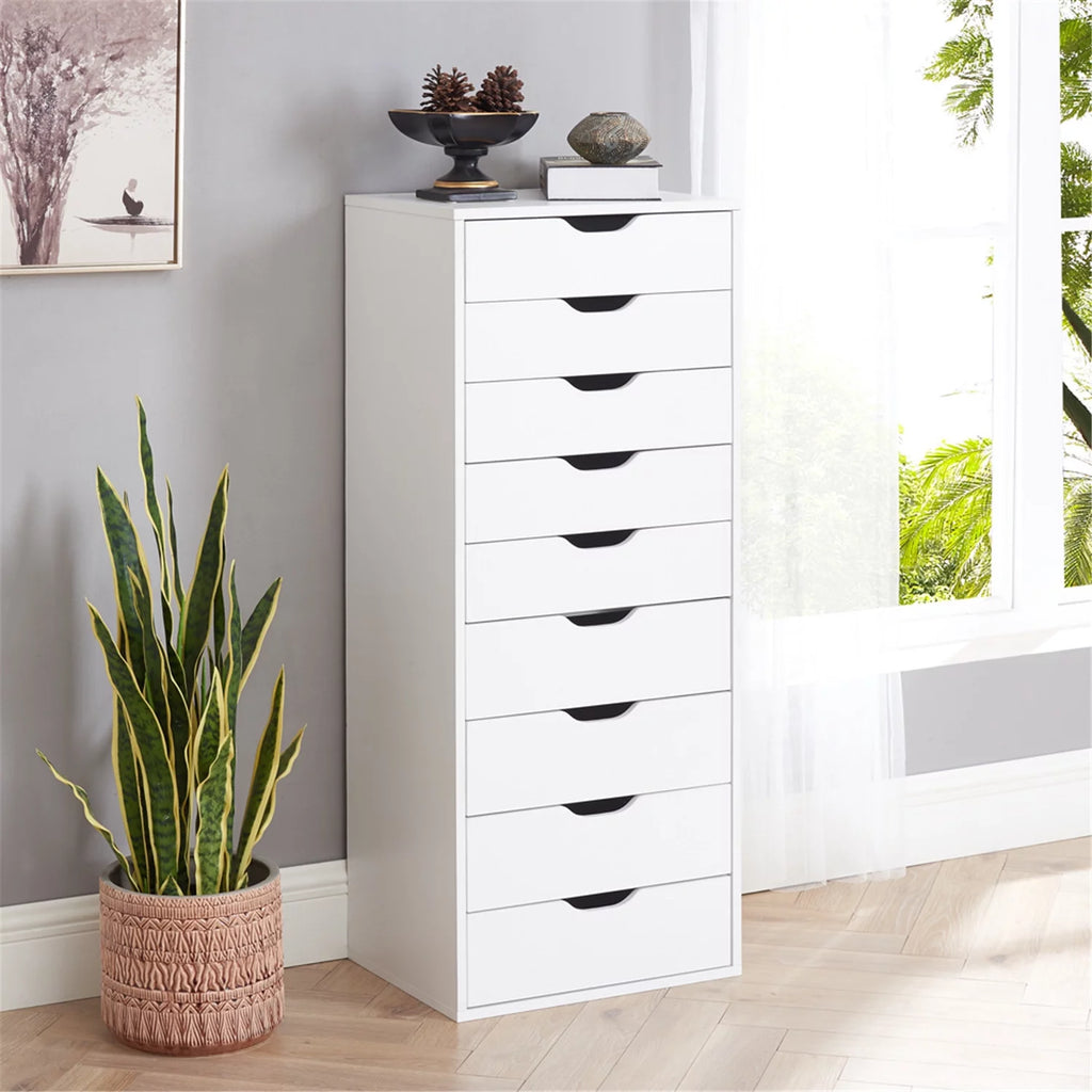 White 5 Drawer Storage Cabinet with Shelf A7364
