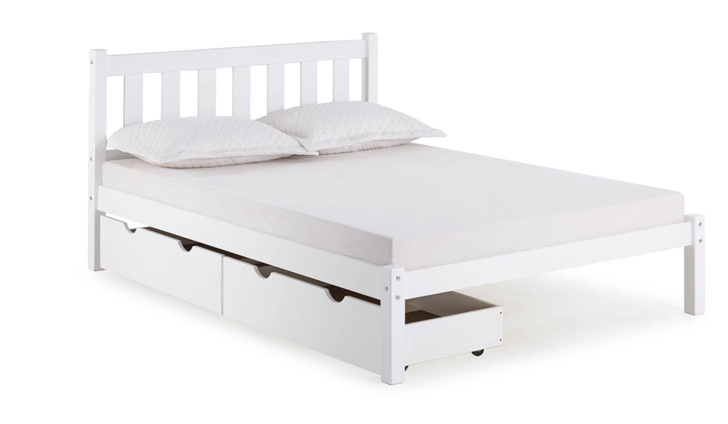 White Full Bed with Storage Drawers G74383