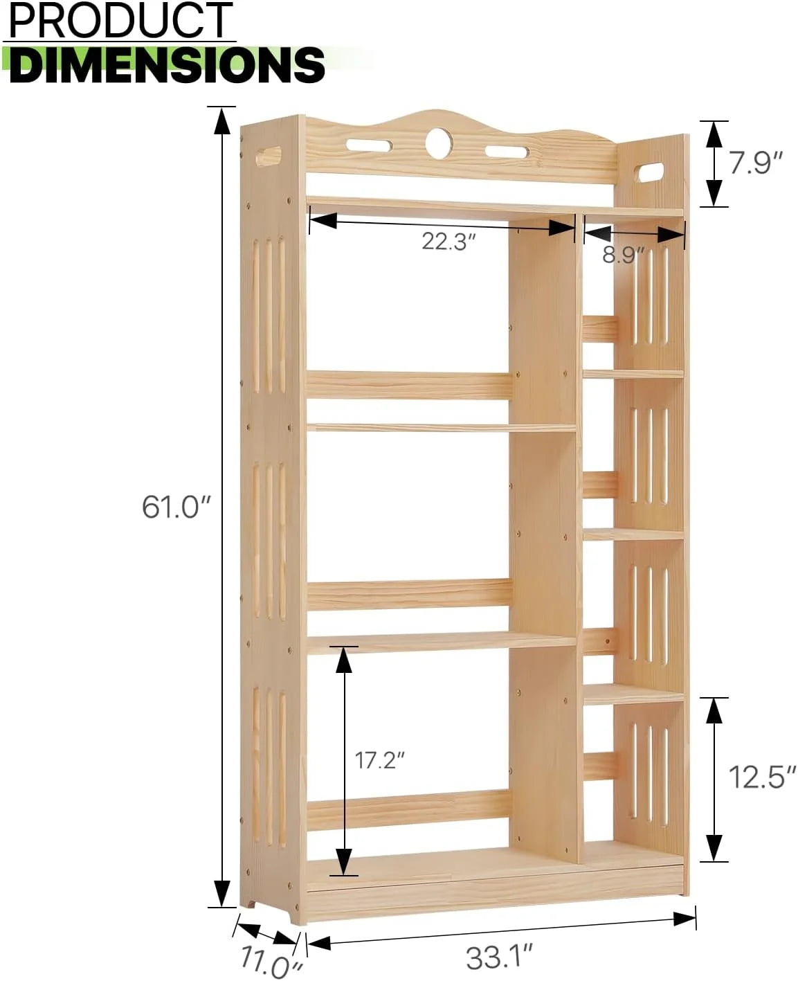 Wood Bookshelf with 2 Drawers H530758