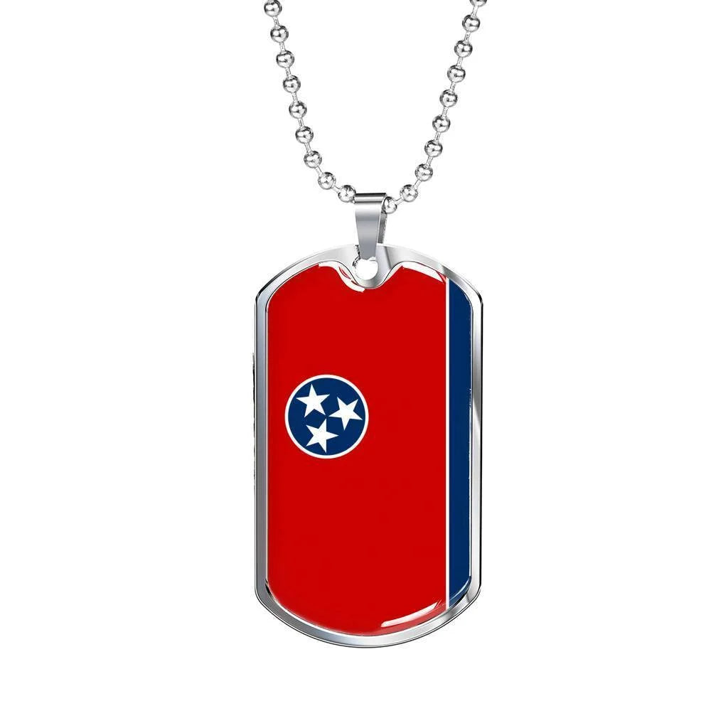 Stainless Steel or 18k Gold Dog Tag Necklace E85340