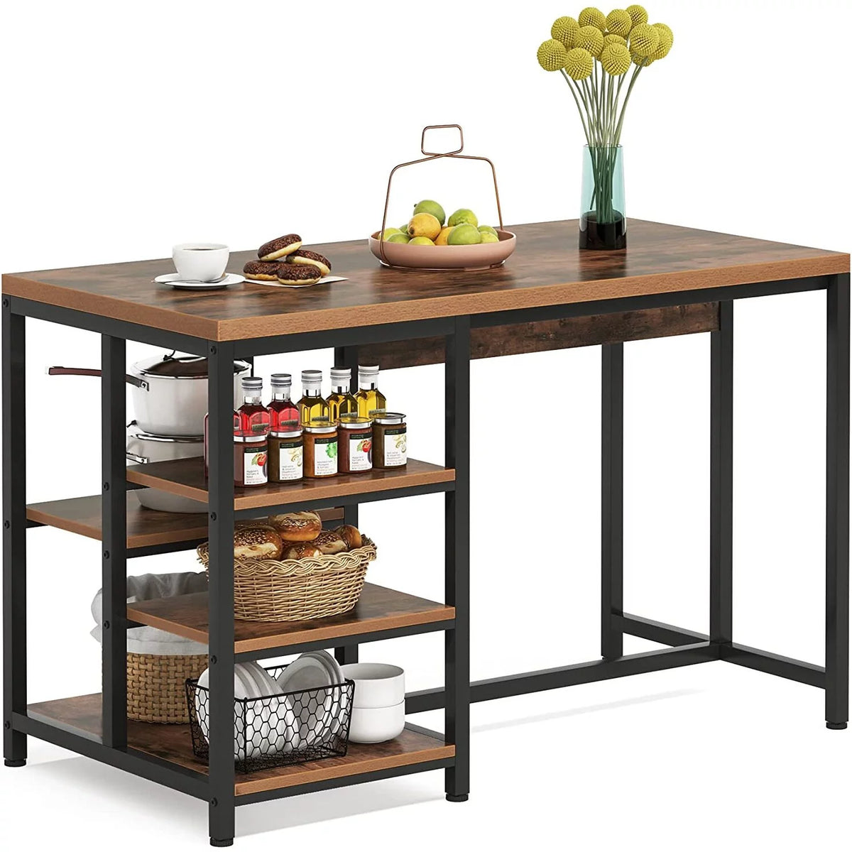 Kitchen Island with Storage Shelves P902235