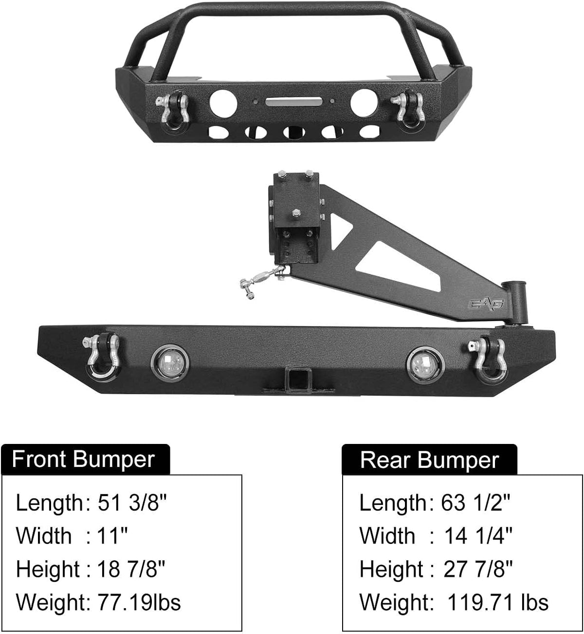 Front and Rear Bumper with Tire Carrier Combo Z145503