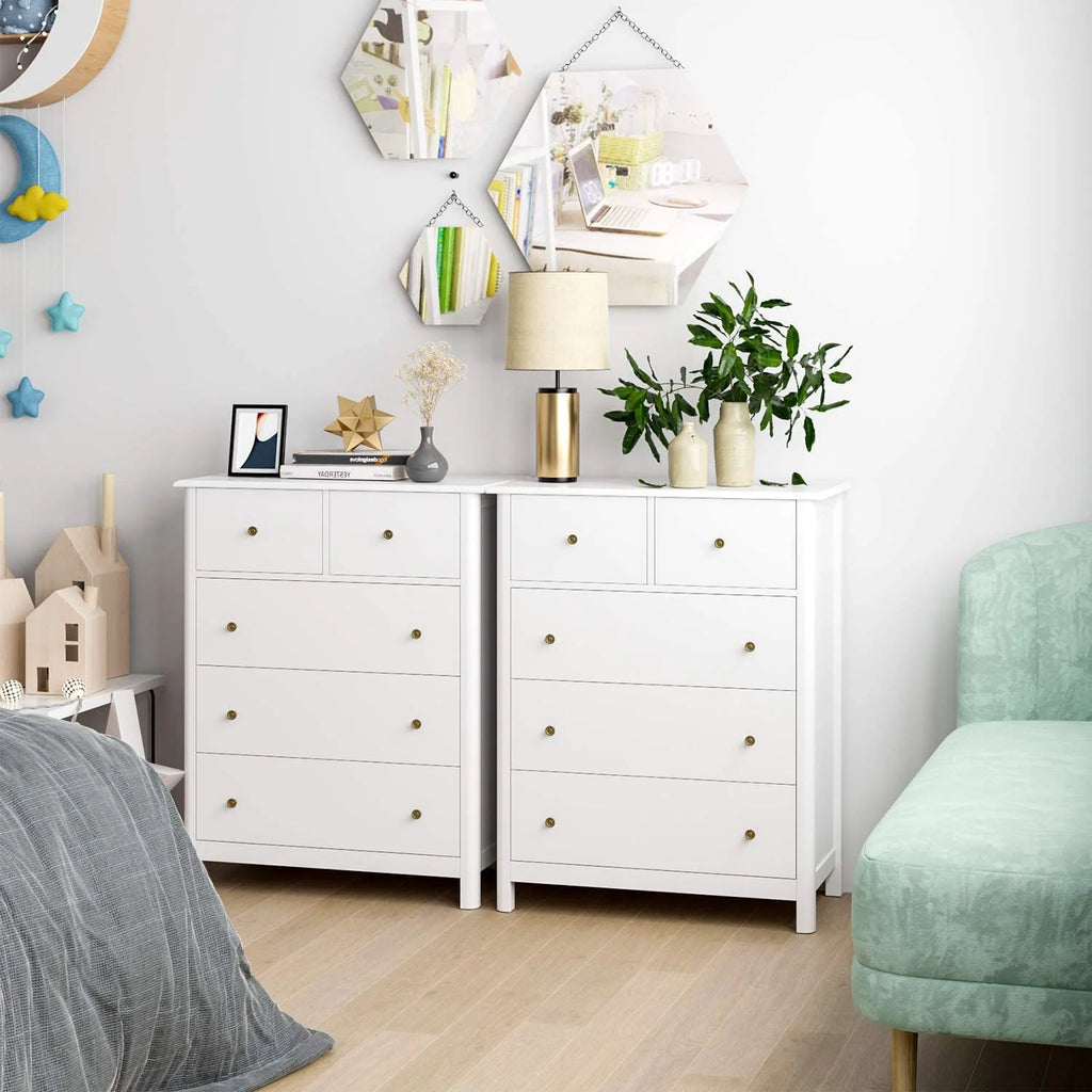 White 5 Drawer Kids Dresser Y384