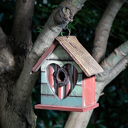 Hanging Bird House Distressed Wooden Birdhouse M979077