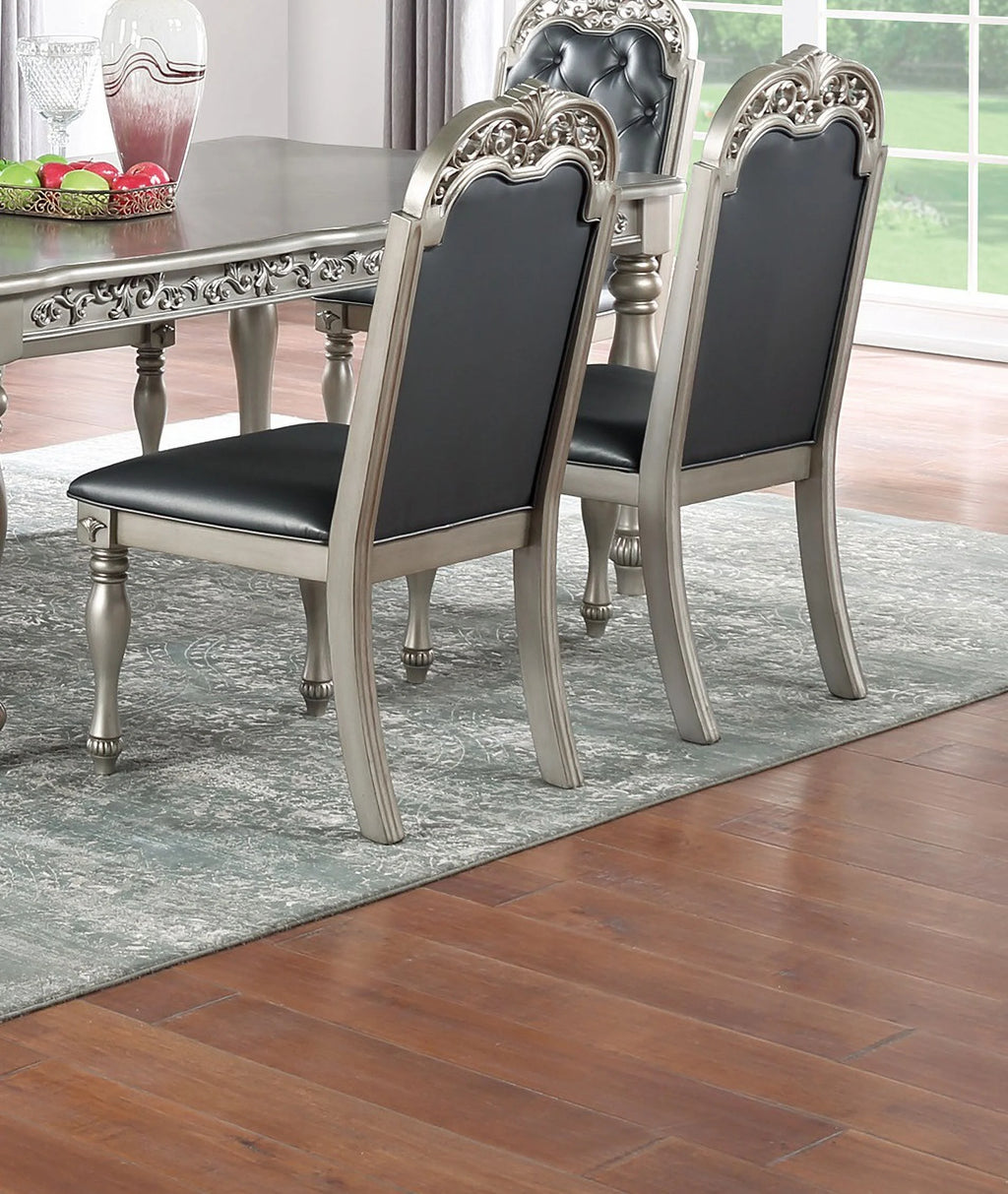Set of 2 Grey Upholstered Dining Chairs L2541