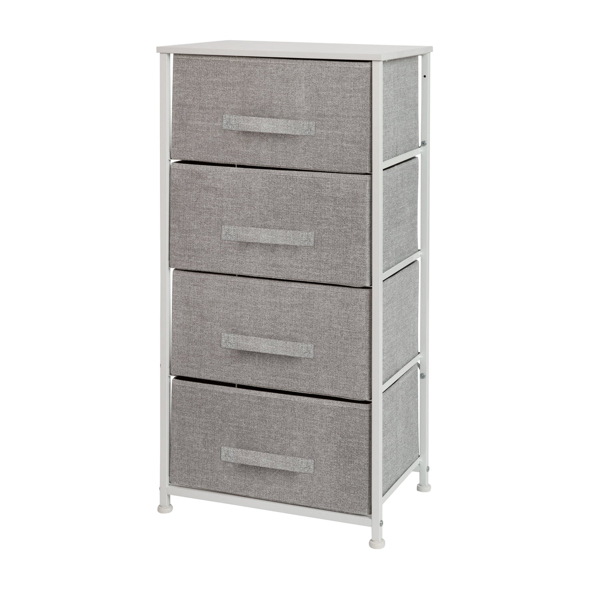 White 4 Drawer Fabric Storage Dresser O460813