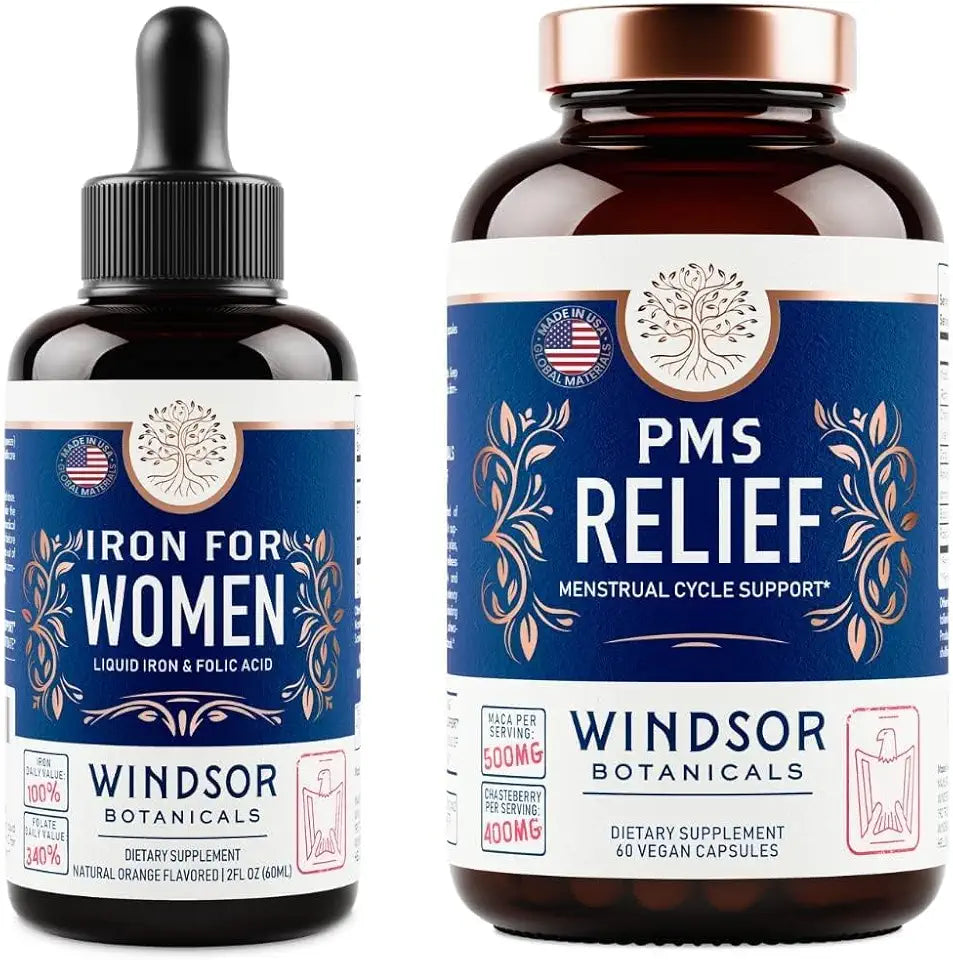 Liquid Iron and PMS Relief Capsules Womens Bundle F43835