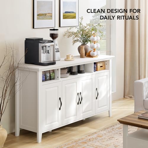 Oak and White Buffet Cabinet with Storage N883