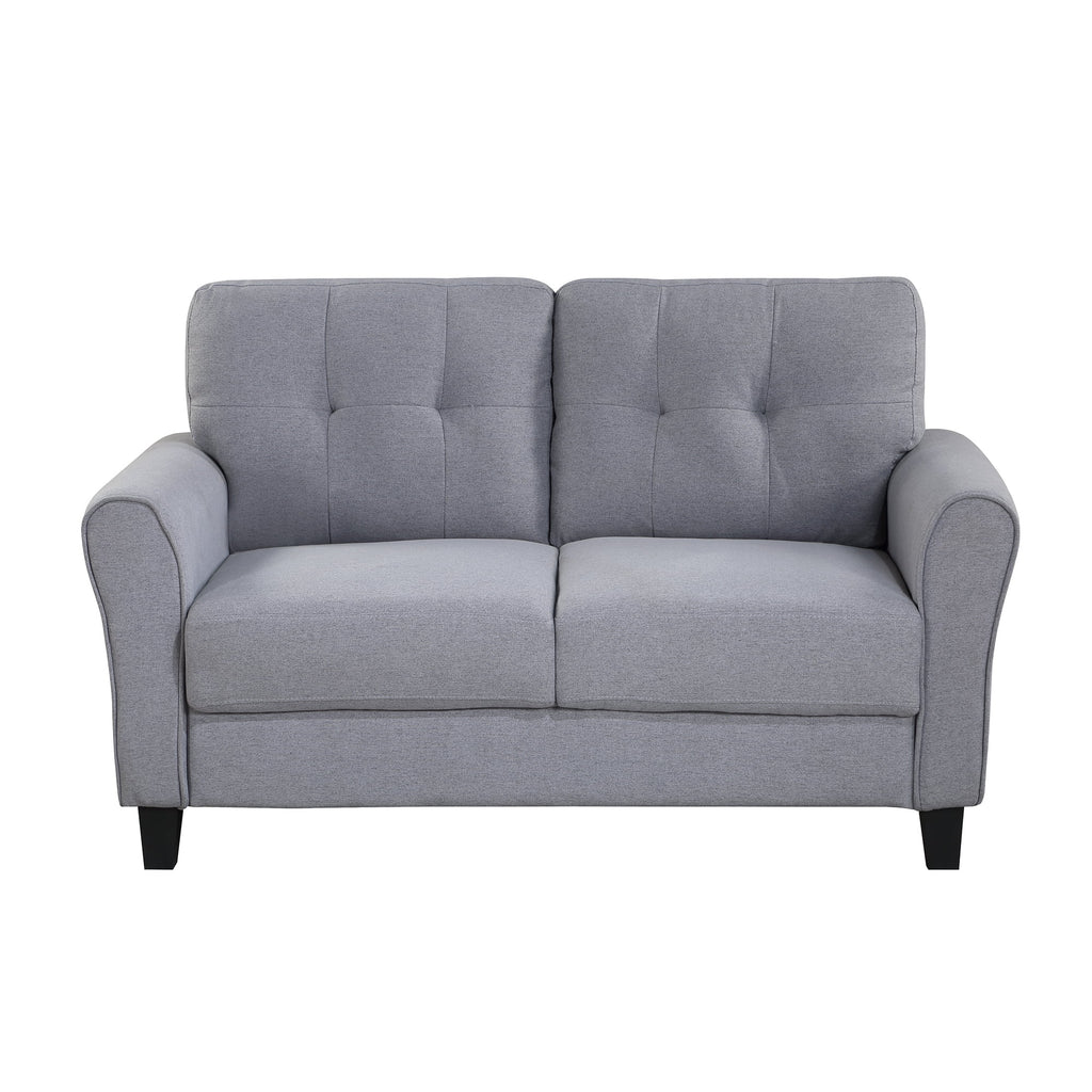 58" Gray Upholstered 2 Seater Sofa R3899