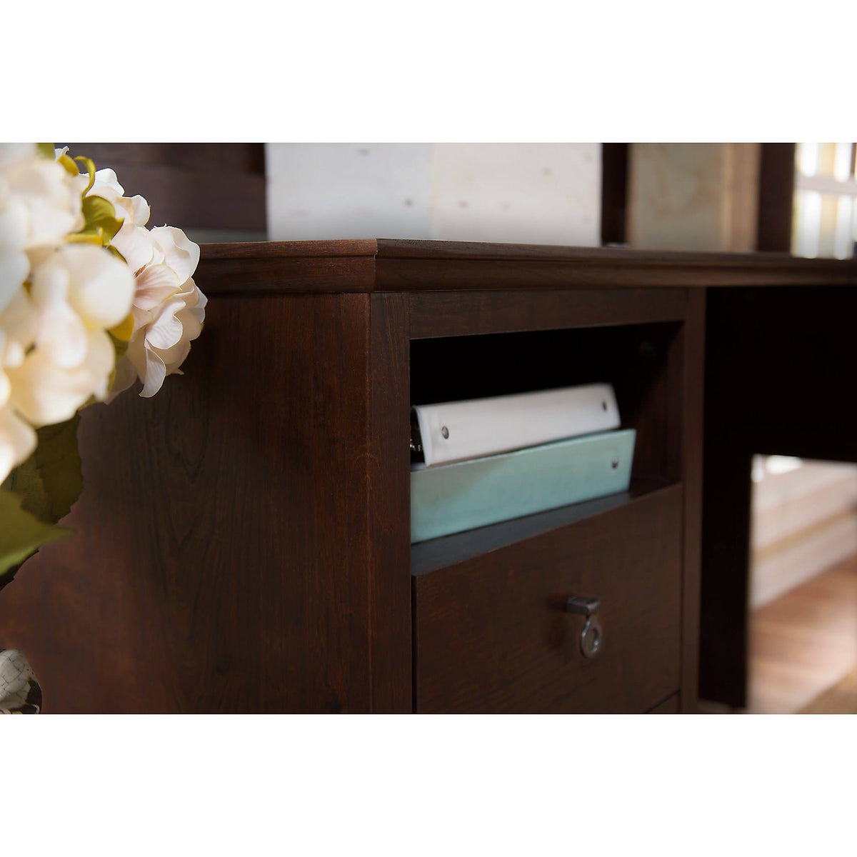 L Shaped Desk with Lateral File Cabinet A35823