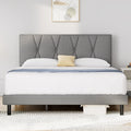 Full Size Platform Bed with Fabric Upholstered Headboard P568