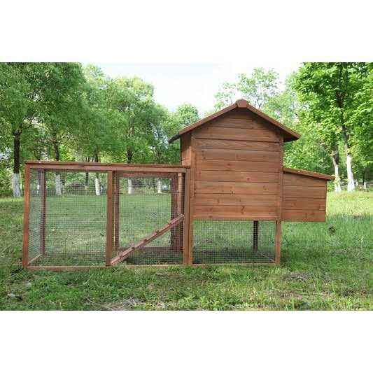 Wooden Two Tiers Chicken Coop with Egg Box W20117