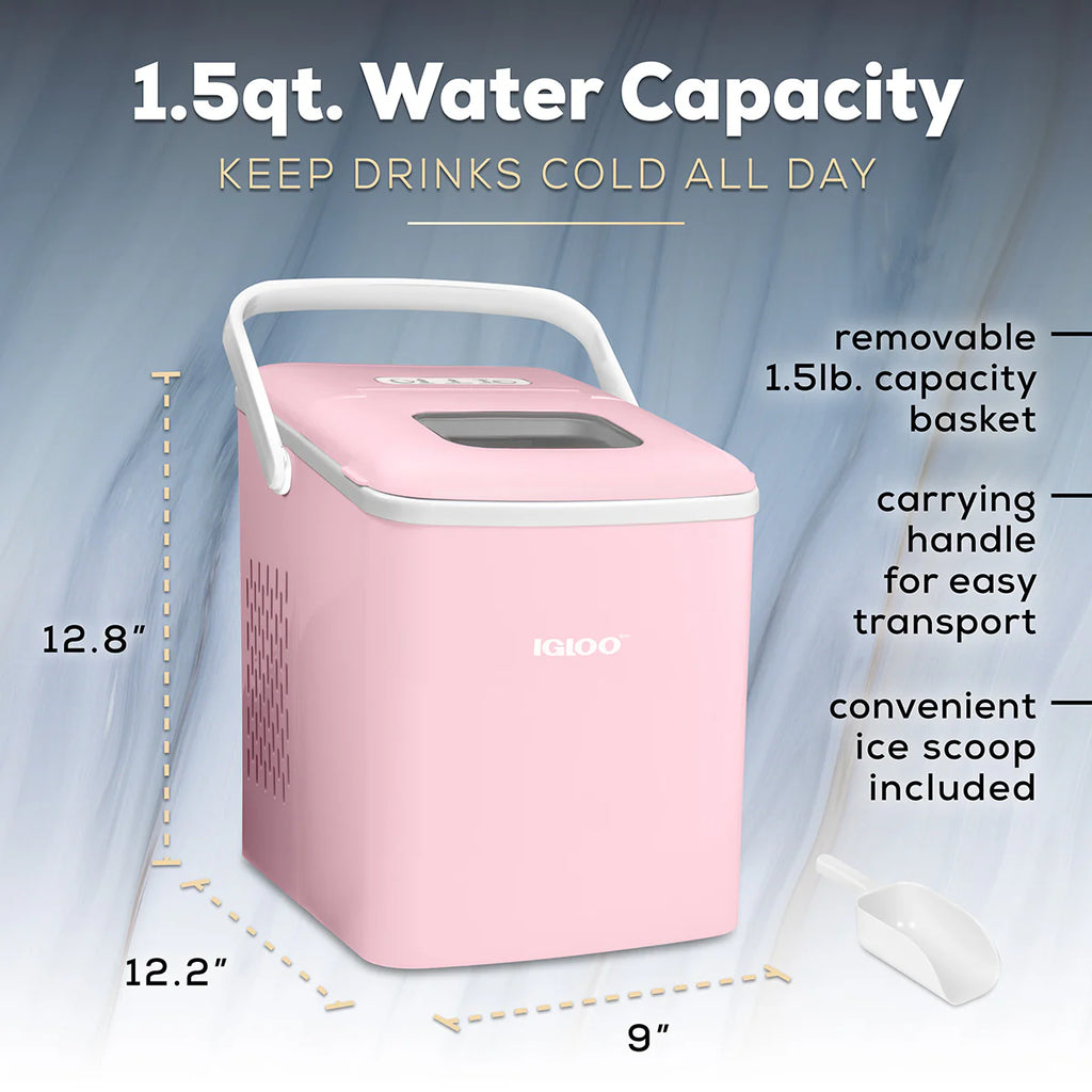 Pink Portable Countertop Ice Maker Machine T97238