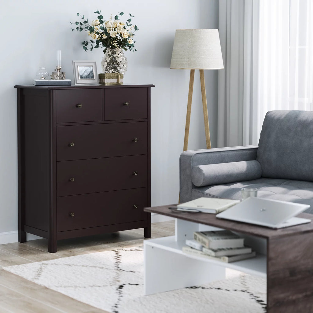White 5 Drawer Kids Dresser Y384