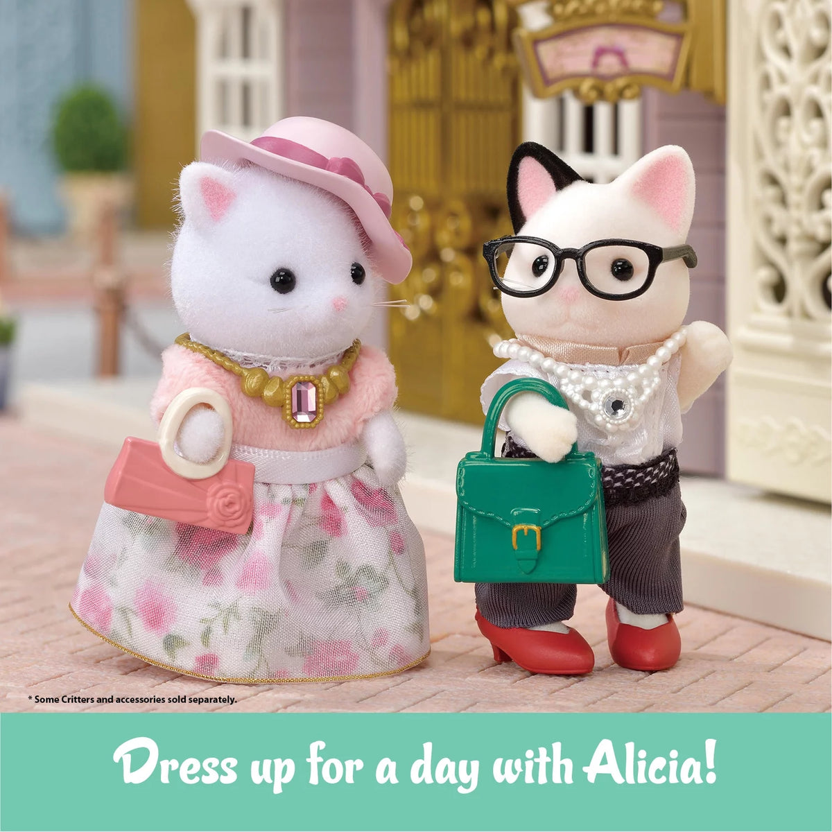 Tuxedo Cat Dollhouse Playset with Figure and Fashion Accessories E736