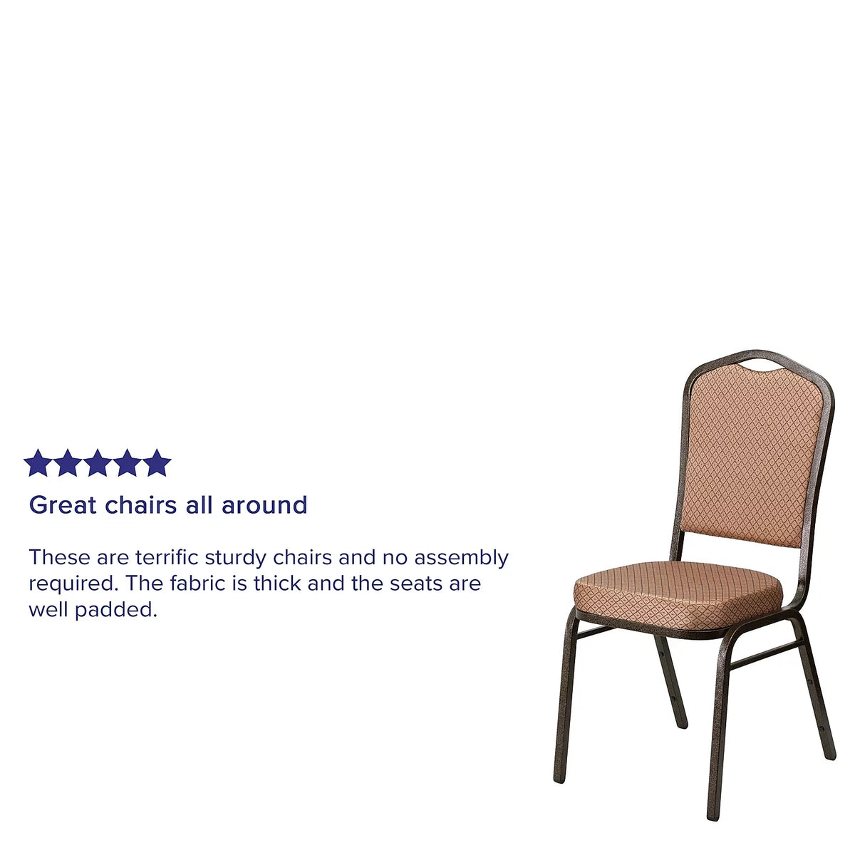 4 Pack Gold Diamond Patterned Fabric Stacking Banquet Chair U831270