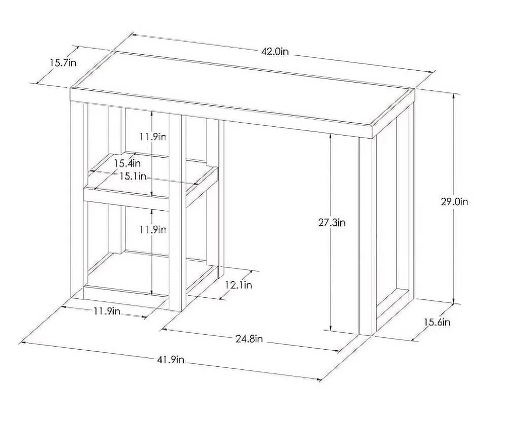White Wood Writing Desk with Storage Y141209