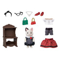 Tuxedo Cat Dollhouse Playset with Figure and Fashion Accessories E736