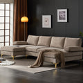 Black Chenille 4 Seat Sectional Sofa I66747