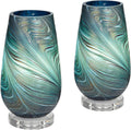Handcrafted Art Glass Accent Lamps Set of 2 P714
