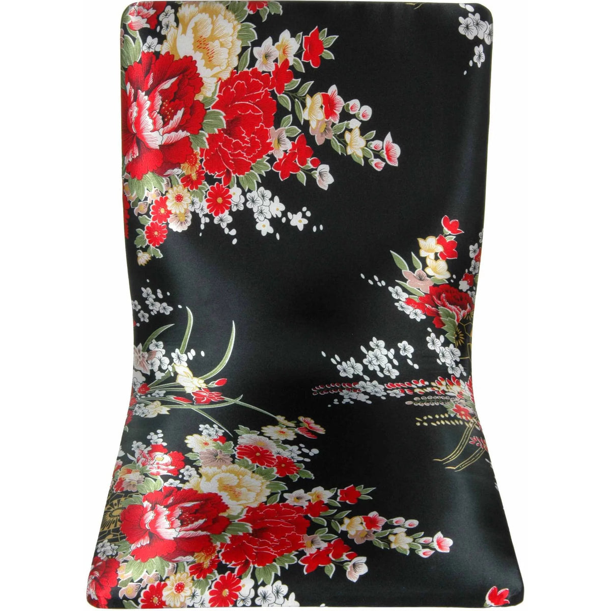 Black & Red Hibiscus Meditation Backrest Chair O925