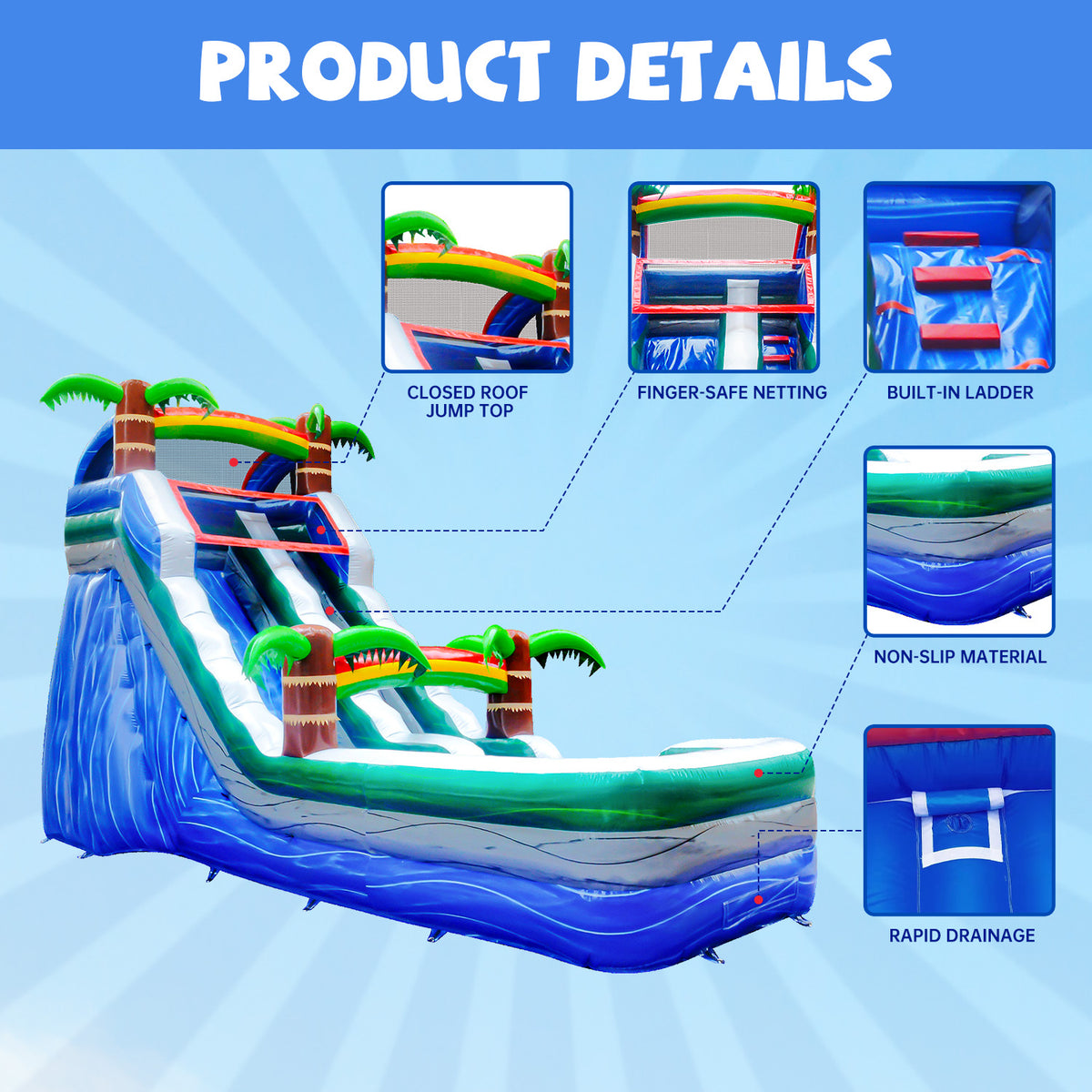 16 ft Inflatable Water Slide with Air Blower S950