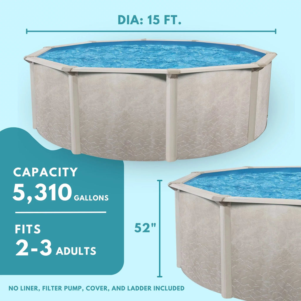 15 Foot x 52 Inch Steel Frame Above Ground Swimming Pool I26691