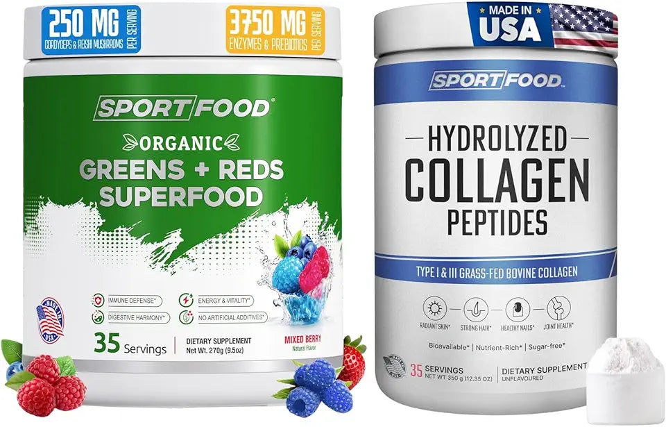 Organic Greens & Reds Superfood and Collagen Peptides Powder V253