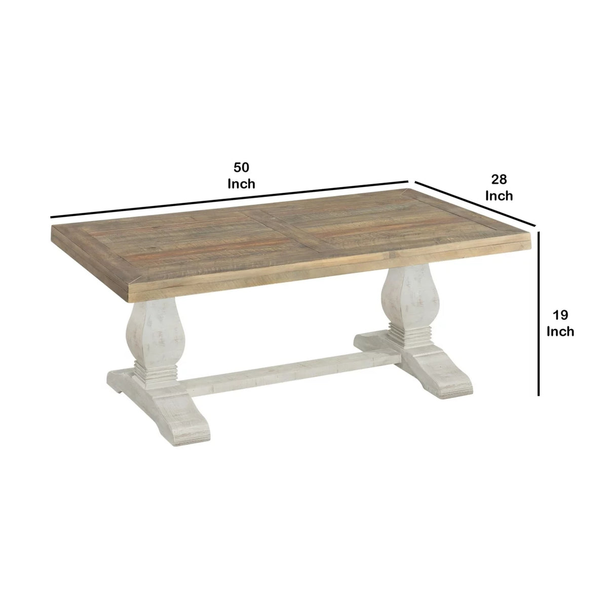 19 Inch Coffee Table with Pedestal Base G93762