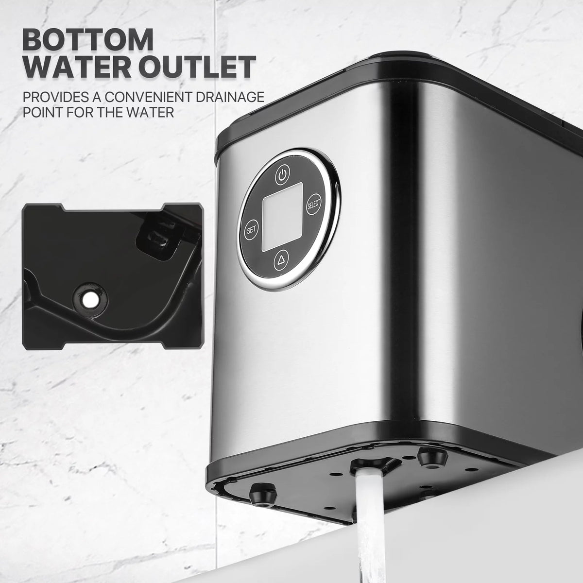 Countertop Portable Ice Maker Machine with Ice Scoop and Basket, Black F370