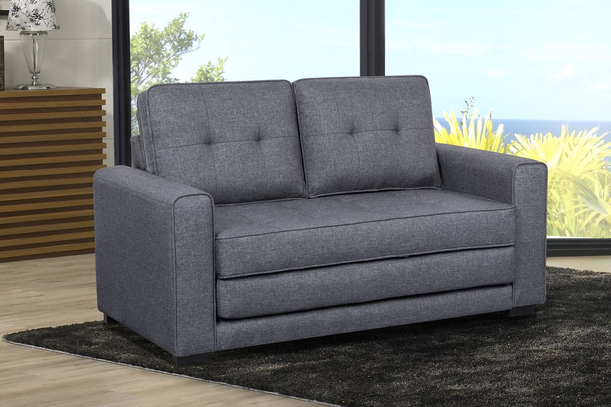 Dark Gray Convertible Sleeper Loveseat L304