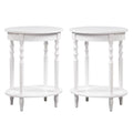 White Oval End Table Set of 2 Z5417