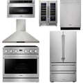36 Gas Range, Range Hood, Refrigerator, Dishwasher, Microwave and Wine Cooler X7032