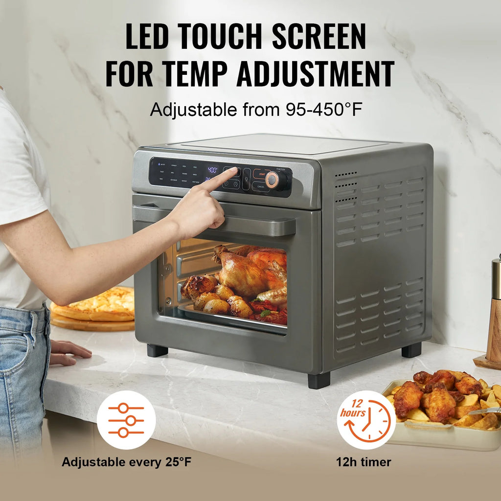 12-IN-1 1700W Air Fryer Toaster Oven 25L Stainless Steel Convection Oven V801