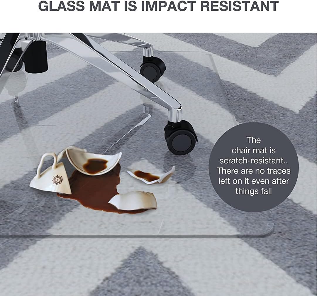 Tempered Glass Office Chair Mat 36x48 V660