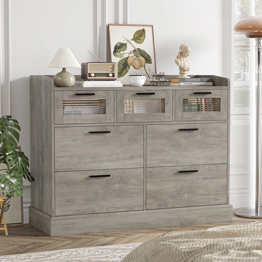 White 7 Drawer Wood Dresser K181