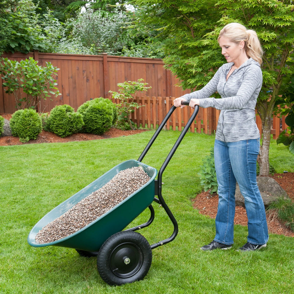 Dual Wheel Poly Tray Wheelbarrow P480455