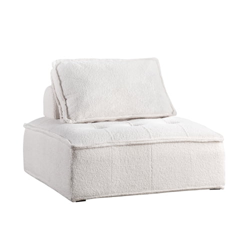 White Lambskin Sherpa Oversized Armless Accent Chair W423116