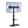 Modern Swivel Floor TV Stand for 32"-85" TVs Adjustable Height Glass H8062