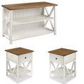 3 Piece Living Room Set with Storage Console and 2 End Tables U5480