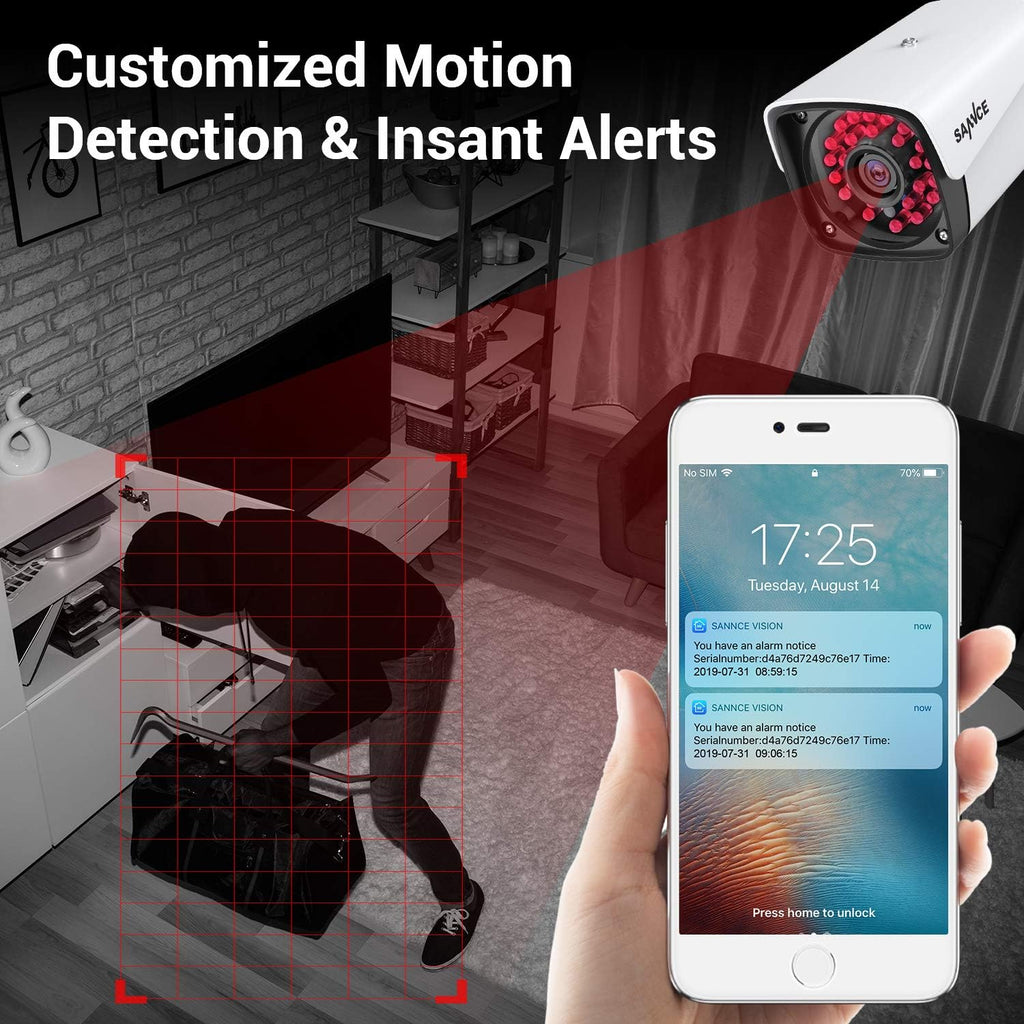 1080P 4 Pcs Security Camera System with 1TB Hard Drive A3161