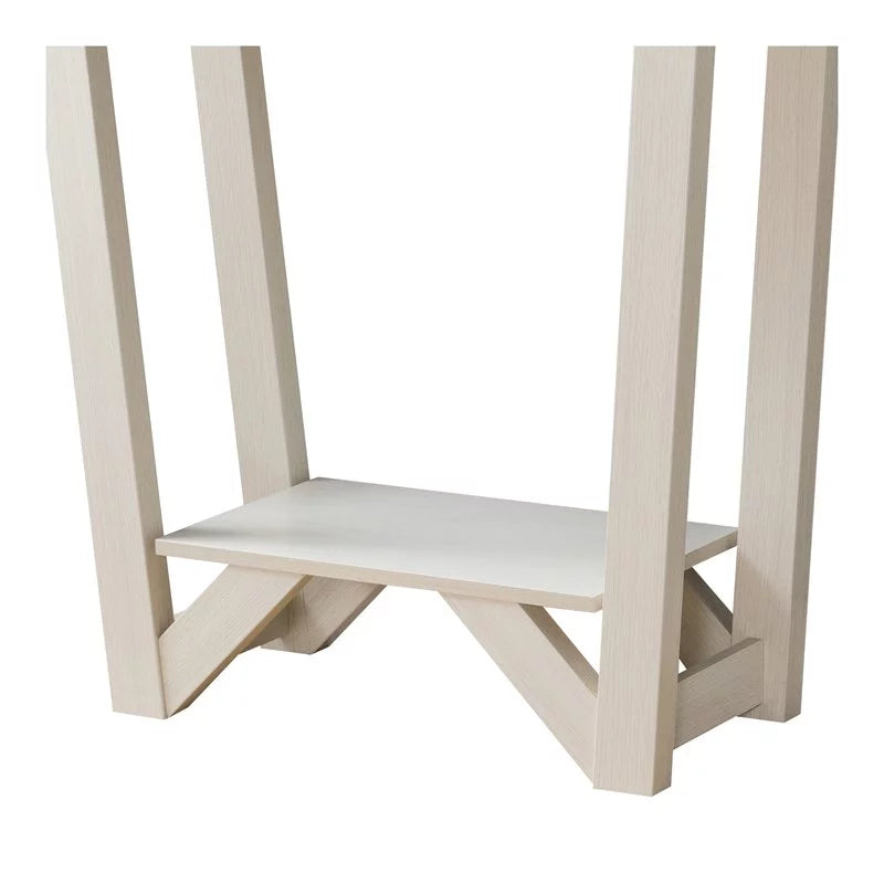Contemporary Wood 1-Drawer Console Table in Ivory and Light Oak R189