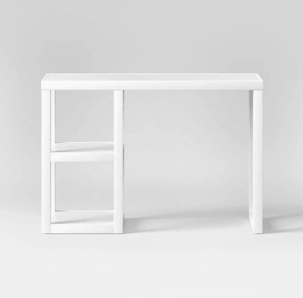 White Wood Writing Desk with Storage Y141209